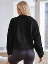 Half Zip Collared Neck Long Sleeve Sweatshirt
