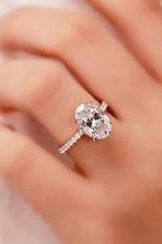 Platinum-Plated Side Stone Ring 2 Carat Moissanite Ring ALLOW 5-12 BUSINESS DAYS FOR SHIPPING