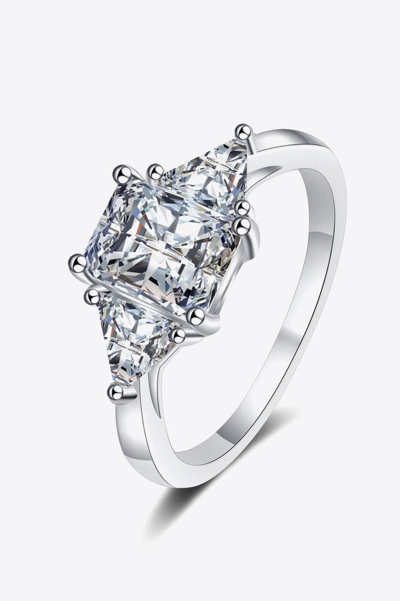 3 Carat Moissanite 925 Sterling Silver Rhodium-Plated Ring (ALLOW 5-15 DAYS FOR PROCESSING AND SHIPPING)