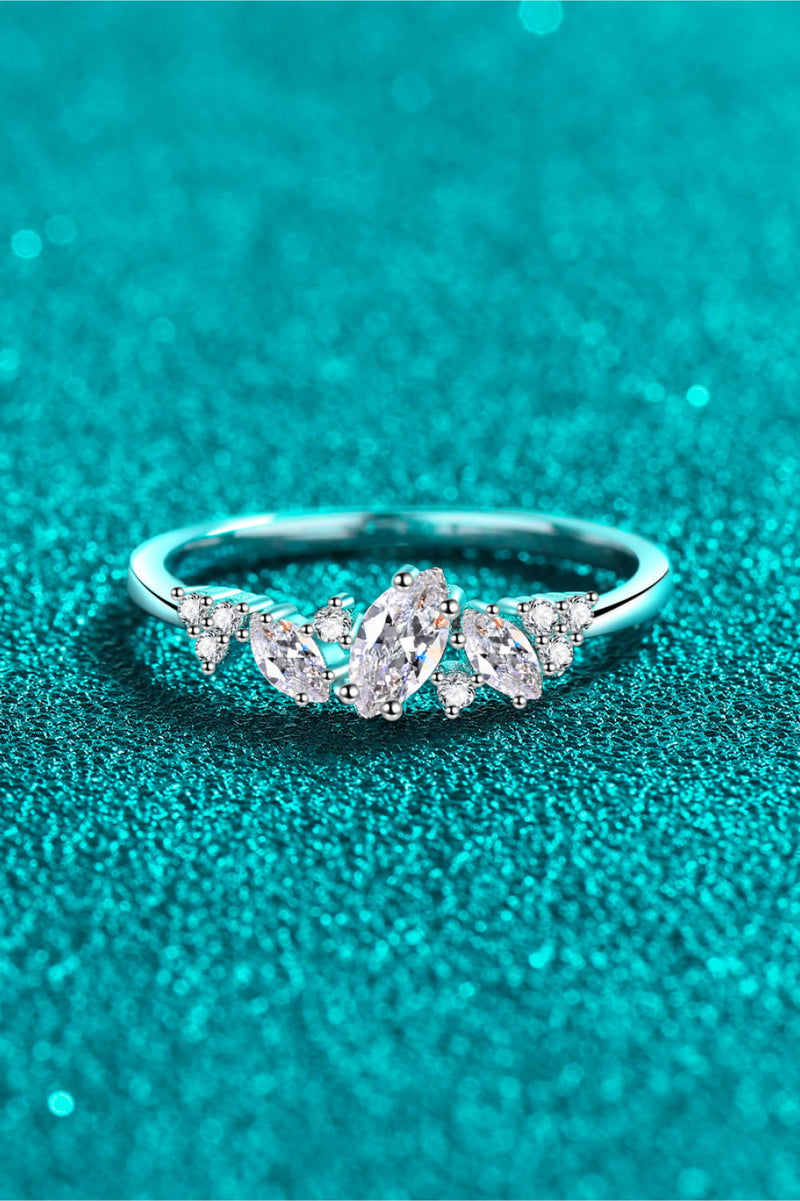 Moissanite Rhodium-Plated Ring(PLEASE ALLOW 7-15 DAYS FOR ORDERING AND PROCESSING)