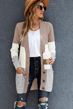 Cable Knit Button Up Long Sleeve Cardigan