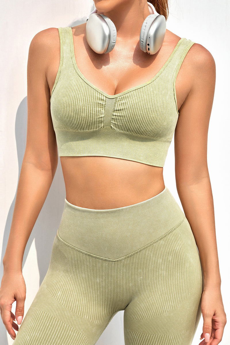 Ruched Wide Strap Sports Top