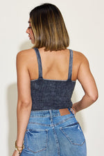 Ribbed Washed Square Neck Tank