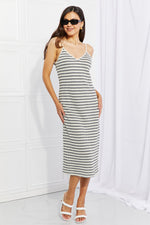 One to Remember Striped Sleeveless Midi Dress