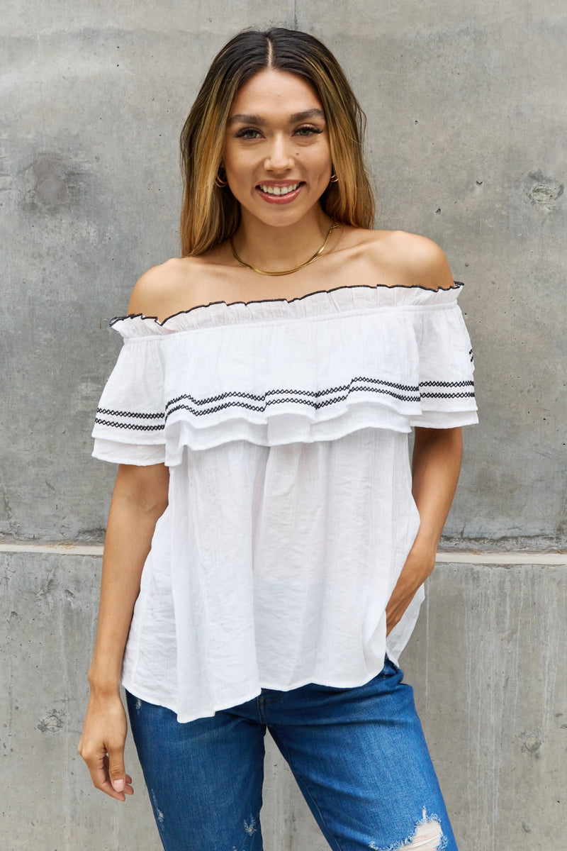 Off The Shoulder Ruffle Blouse
