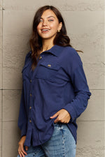 Collared Neck Buttoned Front Pocket Jacket