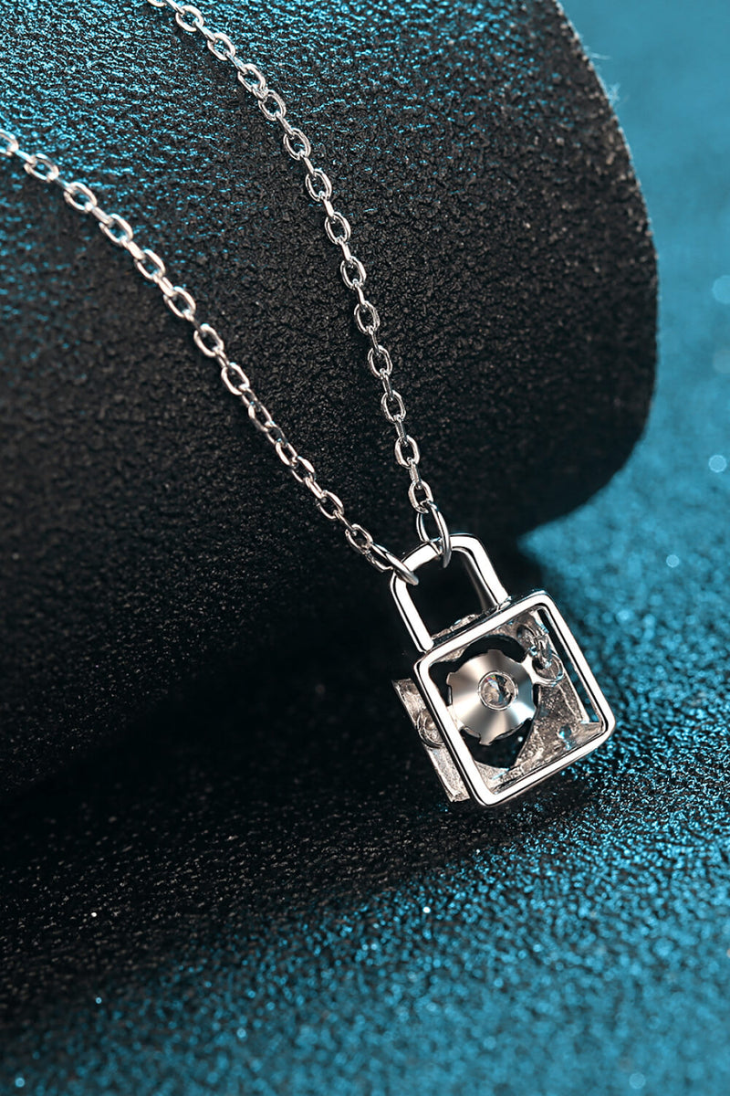 Moissanite Lock Pendant Necklace ALLOW 5-12 BUSINESS DAYS FOR SHIPPING