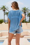 Round Neck Openwork Cover Up(PLEASE ALLOW 5-14 DAYS FOR PROCESSING AND SHIPPING)
