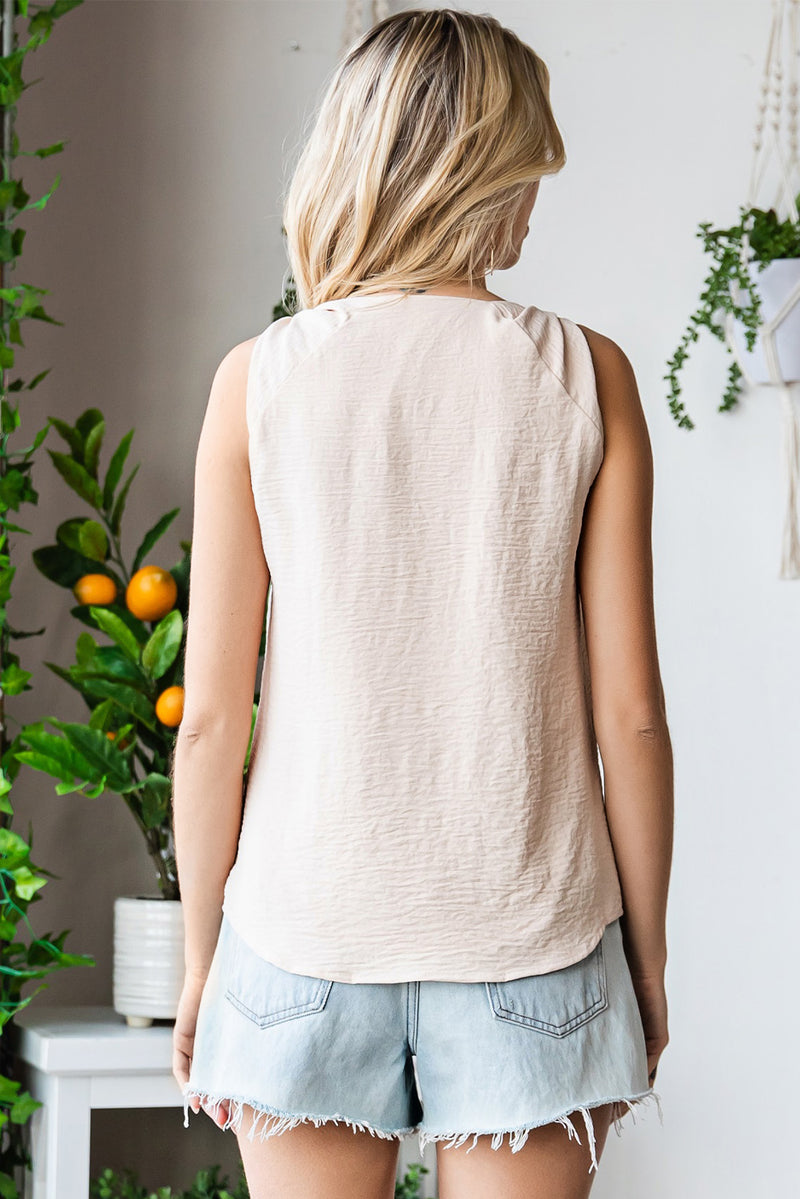 Knot Detail V-Neck Tank (PLEASE ALLOW 5-14 DAYS FOR PROCESSING)