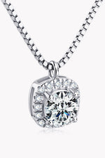 Moissanite Pendant Platinum-Plated Necklace(PLEASE ALLOW 5-14 DAYS FOR PROCESSING AND SHIPPING)