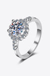 1 Carat Moissanite Rhodium-Plated Halo Ring(PLEASE ALLOW 5-14 DAYS FOR PROCESSING AND SHIPPING)