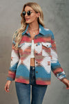 Printed Collared Neck Jacket (PLEASE ALLOW 7-15 BUSINESS DAYS FOR SHIPPING AND PROCESSING)