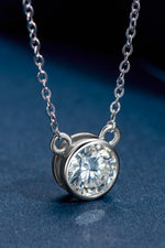 925 Sterling Silver 1 Carat Moissanite Round Pendant Necklace(ALLOW 5-15 BUSINESS DAYS FOR PROCESSING AND SHIPPING)