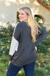 Full Size Contrast Long Sleeve Top