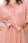 Lovely Time Button-Front Belted Romper