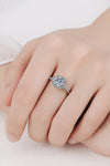 1 Carat Moissanite Rhodium-Plated Halo Ring(PLEASE ALLOW 5-14 DAYS FOR PROCESSING AND SHIPPING)