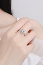 Sterling Silver Square Moissanite Ring ALLOW 5-12 BUSINESS DAYS FOR SHIPPING