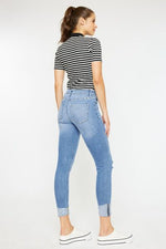 Kancan Distressed Cat's Whiskers Button Fly Jeans