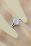 1 Carat Moissanite Teardrop Split Shank Ring(PLEASE ALLOW 5-14 DAYS FOR PROCESSING AND SHIPPING)