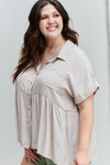 Find Yourself Full Size Soft Tencel Babydoll Blouse