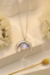 High Quality Natural Moonstone Moon Pendant 925 Sterling Silver Necklace(PLEASE ALLOW 7-14 BUSINESS DAYS FOR PROCESSING AND SHIPPING)