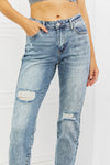 Judy Blue Maika Full Size Paisley Patterned Boyfriend Jeans