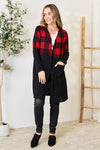 Full Size Plaid Open Front Cardigan