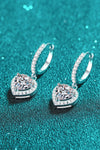 Moissanite Heart-Shaped Drop Earrings ALLOW 5-12 BUSINESS DAYS FOR SHIPPING