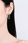 Rhodium-Plated Moissanite Hoop Earrings ALLOW 5-12 BUSINESS DAYS FOR SHIPPING